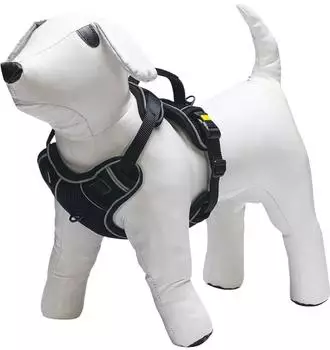 Beeztees Parinca Supreme Y-Geschirr Hund, schwarz, Nylon, 60-81cm (747412)