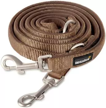 Rudelk&ouml;nig Bella Hundeleine, verstellbar, Nylon/Neopren, braun, 2cm x 2,3m (CAS2B-20-DBRBR)