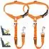 SlowTon Hundegurt Auto 2-in-1 Kopfstützen-Rückhalte, orange (2 Stk.)