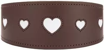 HUNTER Windhundhalsband love braun S-M
