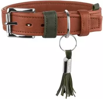 HUNTER Halsband Portofino cognac/oliv, Gr&ouml;&szlig;e: S-M / 50 cm