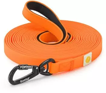 Lionto Schleppleine Nylon/PVC 15m orange mit 360&deg; Sicherheitskarabiner (DL20122)