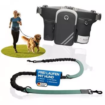 Petsation Joggingleine mit Bauchgurt, H&uuml;fttasche & Sto&szlig;d&auml;mpfer