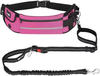 LuxusKollektion Joggingleine mit Bauchgurt und Gürteltasche, elastisch, rosa