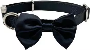 Croci Ceremony Hundehalsband mit Fliege, blau Satin, S/28-44cm (CR-C5073012)