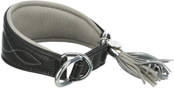 Trixie Active Comfort Windhundehalsband mit Zug-Stopp schwarz/grau XS