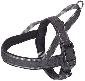 Nobby Hundegeschirr Linen Deluxe M-L 50-64x3cm schwarz/grau