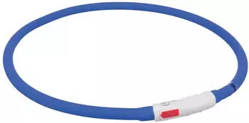 Trixie Leuchthalsband Flash USB XS-XL 70cm blau