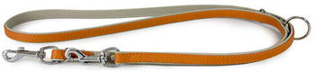 Das Lederband Führleine Amsterdam Orange/Grey 200cm 18mm