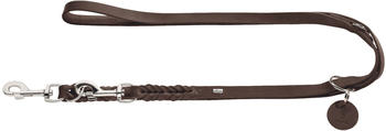 Hunter HUNTER Verstellbare F&uuml;hrleine Solid Education dunkelbraun 18mm 200cm