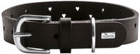 Hunter Hundehalsband Aalborg Soul, Farbe schwarz, mit Herz-Stanzung, stark gefettet,