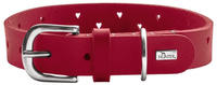 Hunter Hundehalsband Aalborg Soul, Farbe rot, mit Herz-Stanzung, stark gefettet,