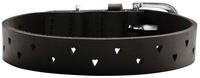 Hunter Hundehalsband Aalborg Soul, Farbe schwarz, mit Herz-Stanzung, stark gefettet,
