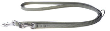 Das Lederband Führleine Amsterdam grey/grey 200cm 14mm