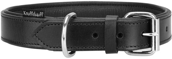 Knuffelwuff Echtleder Hundehalsband Basic Plus schwarz 46-56cm (13958-010)