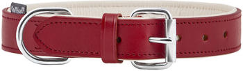 Knuffelwuff Echtleder Hundehalsband Basic Plus rot 28-36cm (13958-013)