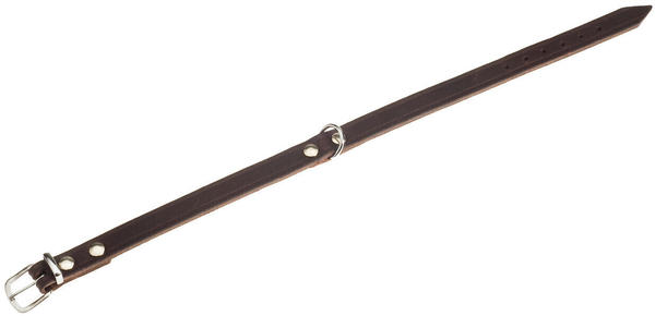 Karlie Lederhalsband Rondo genietet braun L 37cm B 12mm (Hals 27 - 33cm) (KF02027)