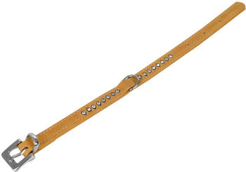 Karlie Halsband Buffalo inkl. Strasssteinen hellbraun einreihig L 27cm B 10mm (Hals 20 - 24cm) (KF515668)