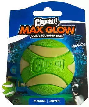 Chuckit! Max Glow Ultra Squeaker Ball 6cm