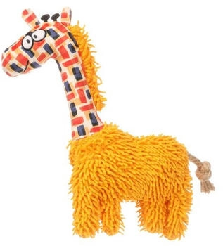 Flamingo Hundespielzeug Saffia Giraffe mit Seil ocker