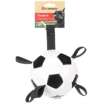 Flamingo Hundespielzeug Fußball Towa weiß/schwarz, Durchmesser: 19 cm