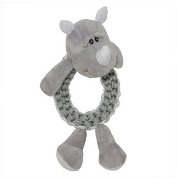 Duvo+ Hundespielzeug Zoo Friends Nashorn Ring grau