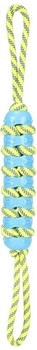 Flamingo Hundespielzeug Tofla Zerrseil Stick blau/gelb