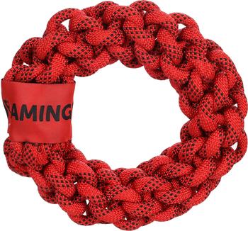 Flamingo Hundespielzeug Vokas Seil Ring rot/schwarz, Größe: S