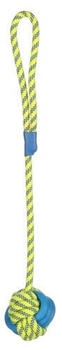 Flamingo Hundespielzeug Tofla Knotenball Zerrseil blau/gelb