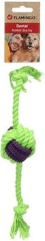 Flamingo Gropa Knotenball & Schnur mit 2 Knoten grün/violett