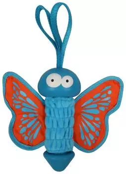 coockoo Hundespielzeug Gummi-Schmetterling blau/orange