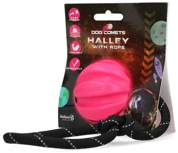 Dog Comets Ball Halley mit Seil rosa