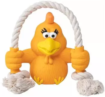 Quapas! Quapas Toy Fun Latex Chicken with Rope