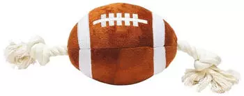 Beeztees Rugbyball mit Seil braun aus Pl&uuml;sch 33 cm