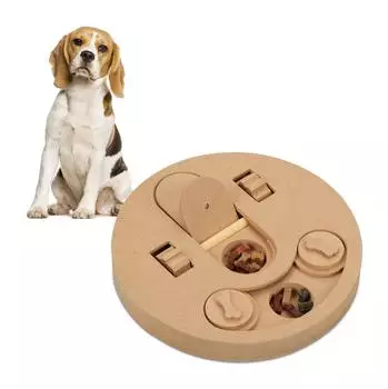 Relaxdays Schnüffelspiel für Hunde, MDF, rund