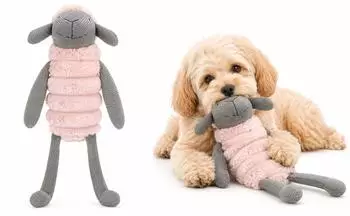 Flamingo Hundespielzeug Ribola Schaf sitzend rosa, Gr&ouml;&szlig;e: S