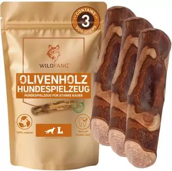 Wildfang Olivenholz-Kaustab f&uuml;r Hunde, 3er-Set (L)