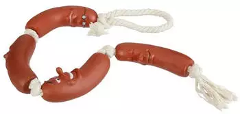 Relaxdays Hundespielzeug Wurst, Kau- & Zerrspielzeug