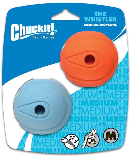 Chuckit! The Whistler Ball Medium 6,5cm 2er Pack orange und blau