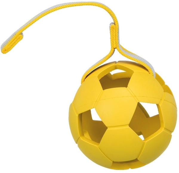 Trixie Sporting Ball am Gurt, Naturgummi, ø 11 cm/30 cm, blau oder gelb
