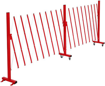 Mendler Alu Schutzgitter mit Rollen 110x60-500cm rot/weiß