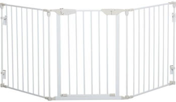 Pawhut Absperrgitter für Hunde Schutzgitter Hundegitter 3 Elemente Kunststoff (D06-100V01WT)