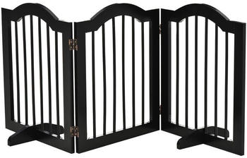 Pawhut Hunde Absperrgitter 3-teilig MDF Schwarz 154,5x29,5x61cm (D06-048V01BK)