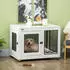 Pawhut Hundehütte für kleine Hunde bis mittelgroße Hunde für Wohnzimmer Weiß (D02-132V00WT)