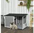 Pawhut Hundehütte mit 2 Fressnäpfen Veranda wetterbeständig BxTxH: 103x62x66 cm (D02-144V00GY)