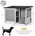 Pawhut Hundehütte mit 2 Fressnäpfen Veranda wetterbeständig BxTxH: 103x62x66 cm (D02-144V00GY)