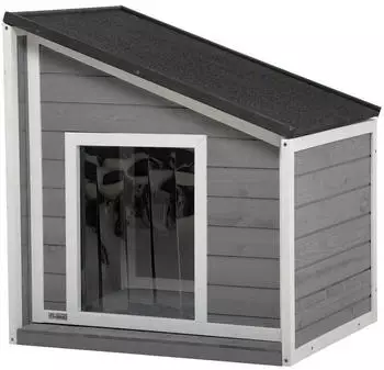 Pawhut Hunde-Zubehör weiß Holz B/H/L: ca. 58x71x77 cm (D02-151V00GY)