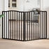 vidaXL Dog gate foldable poplar 2 pannels 80 x 90 x 2 cm black (352226)