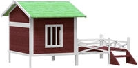 vidaXL Hundeh&uuml;tte Mokka 159x120x88,5 cm Massivholz Kiefer