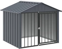 vidaXL Hundeh&uuml;tte mit Dach Schwarz 117x103x102 cm Verzinkter Stahl